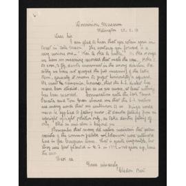 Letter, 25 May 1919, from Elsdon Best, to Herries Beattie