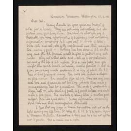 Letter, 27 March 1919, from Elsdon Best, to Herries Beattie