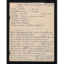 Notes entitled, 'Maori Terms from Canterbury M.S.'