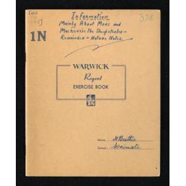 Notebook entitled, 'Information mainly about moas and Mackenzie the sheep stealer - remainder -  nature notes'