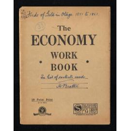 Notebook entitled, 'Finds of gold in Otago'