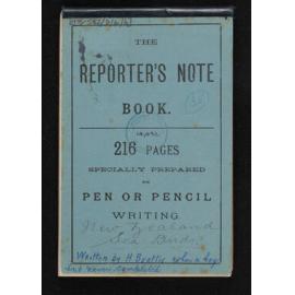 Notebook entitled, 'New Zealand sea birds, written by H. Beattie when a boy but never completed'