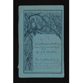 Notebook entitled, 'Miscellaneous writings; Maori and ancient history, vol 1'