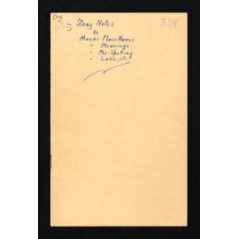 Notebook entitled, 'Stray notes',  containing information on Māori place-names, spellings and lore