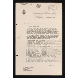 Letter, 22 July 1930, from H. Walshe, to Herries Beattie