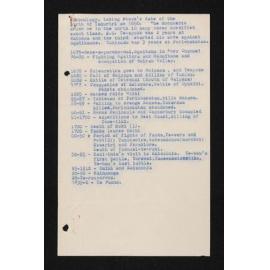 Typewritten notes entitled 'Chronology', from A.H. Carrington