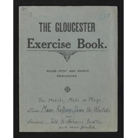 Notebook entitled, 'The Mokihi, Moki or Mogi; Maori rafting down the Waitaki'