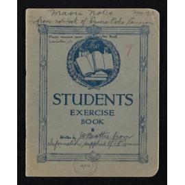 Notebook entitled, 'Maori notes from notebook of Eruera Poko Cameron'