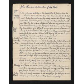 Notes entitled 'John Thomson Continuation of Log Book 1860'