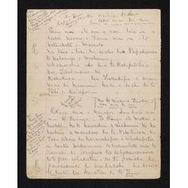 Handwritten note including various waiata