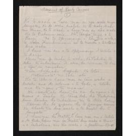 Handwritten notes in Māori entitled 'Account of Early Canoes' and 'Names of fights'