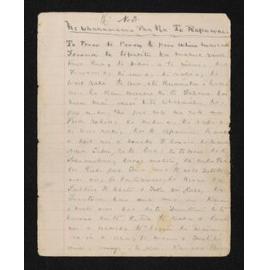 Handwritten note entitled 'He whakaaraara paa na Te Rapuwai'