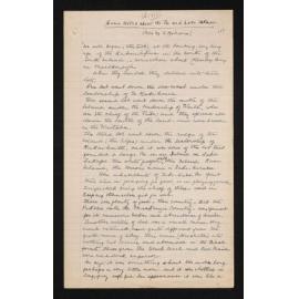 Handwritten notes entitled 'Some notes about the Pa and Lake Takapo' told by Te Maiharoa to Maud Goodenough Hayter