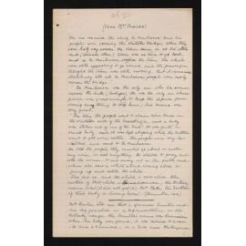Handwritten notes obtained from Mrs Fowler by Maud Goodenough Hayter regarding Te Maiharoa