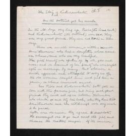 Handwritten notes entitled 'The Story of Kukuruwhatu or How the Dotterel got his marks' told by Te Maiharoa to Maud Goodenough Hayter