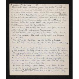 Handwritten notes obtained from Mrs Rickus by Maud Goodenough Hayter regarding Te Maiharoa