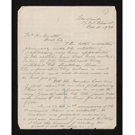 Letter, 10 November 1936, from Louisa McKenzie, to Herries Beattie