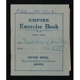 Notebook entitled 'Traditions of Murihiku no XIV'