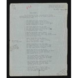 Poem entitled, 'Dear Otago', by Thomas Bracken