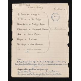 Record of interviews with Māori in Canterbury, sections 1 to 14