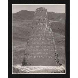 Photograph of English text on monument erected in recognition of James Mackenzie