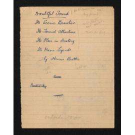 Manuscript of 'Doubtful Sound'