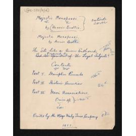 Manuscript of 'Majestic Manapouri'