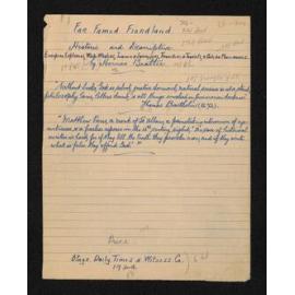 Manuscript of 'Far famed Fiordland'