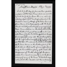 Photocopies of various papers relating to Māori place names in southern New Zealand