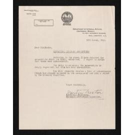 Letter, 12 March 1940, from Martin Nestor, to Herries Beattie, regarding his unsuccessful submission to the Centennial Literary Competition