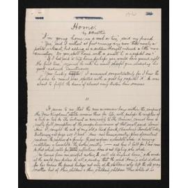 Manuscript entitled 'Home', by Herries Beattie
