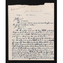 Rough draft of a manuscript entitled, 'John Mandeville'