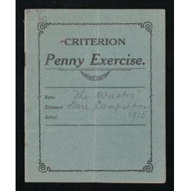 Manuscript entitled, 'The waster - Gore competitions 1915', by Southlander