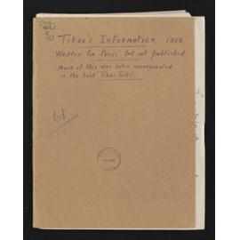 Manuscripts entitled, 'South Island Maori lore; traditions taught to [Teone] Taare Tikao', parts 1-6