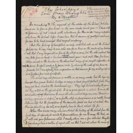 Manuscript entitled, 'My schooldays, some stray thoughts'