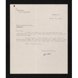 Letter, 18 March 1948, from John Moffett, to Herries Beattie