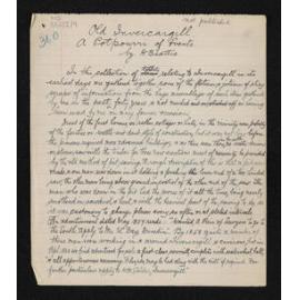 Manuscript entitled 'Old Invercargill, a potpouri of events'