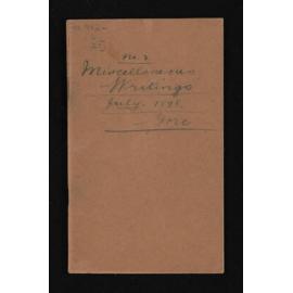 Notebook concerning Herries' schooldays, volume 3