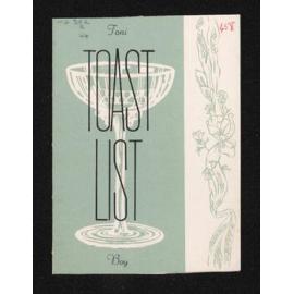 Annotated toast list for wedding