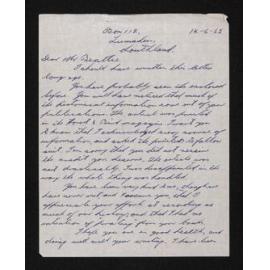 Letter, 14 June 1962, from Don Matheson, to Herries Beattie, enclosing an article printed in the Forest and Bird magazine, August 1960