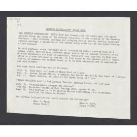 Flyer, n.d., Dunedin Naturalists' Field Club