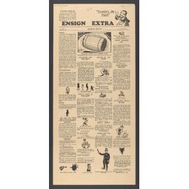 Spoof news bulletin, entitled 'Ensign extra', 9 May 1953