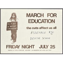 "March for Education the cuts affect us all"
