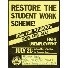 "Restore the Student Work Scheme!"