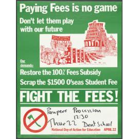 "Paying Fees is no game Don't let them play with our future"
