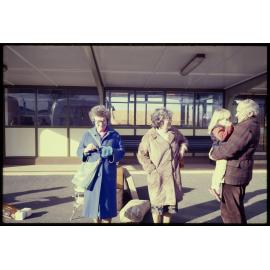 Janet Frame and family, farewell at Stratford Bus Station