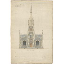 Tokomairiro Presbyterian Church, plan for church building, front elevation