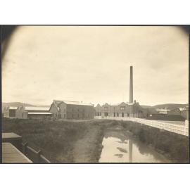 Stream and factory buildings