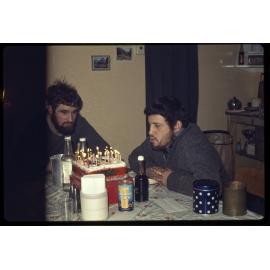 A birthday cake: McKerrow left, Lewis right