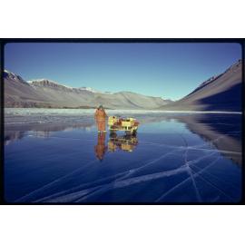 Winter ice on summer moat of Lake Vanda